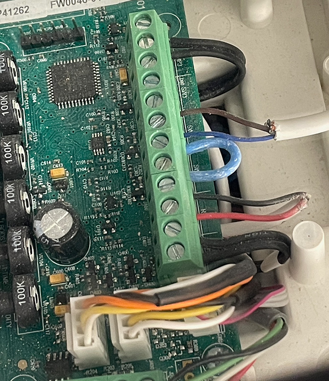 Closeup of the electronics compartment